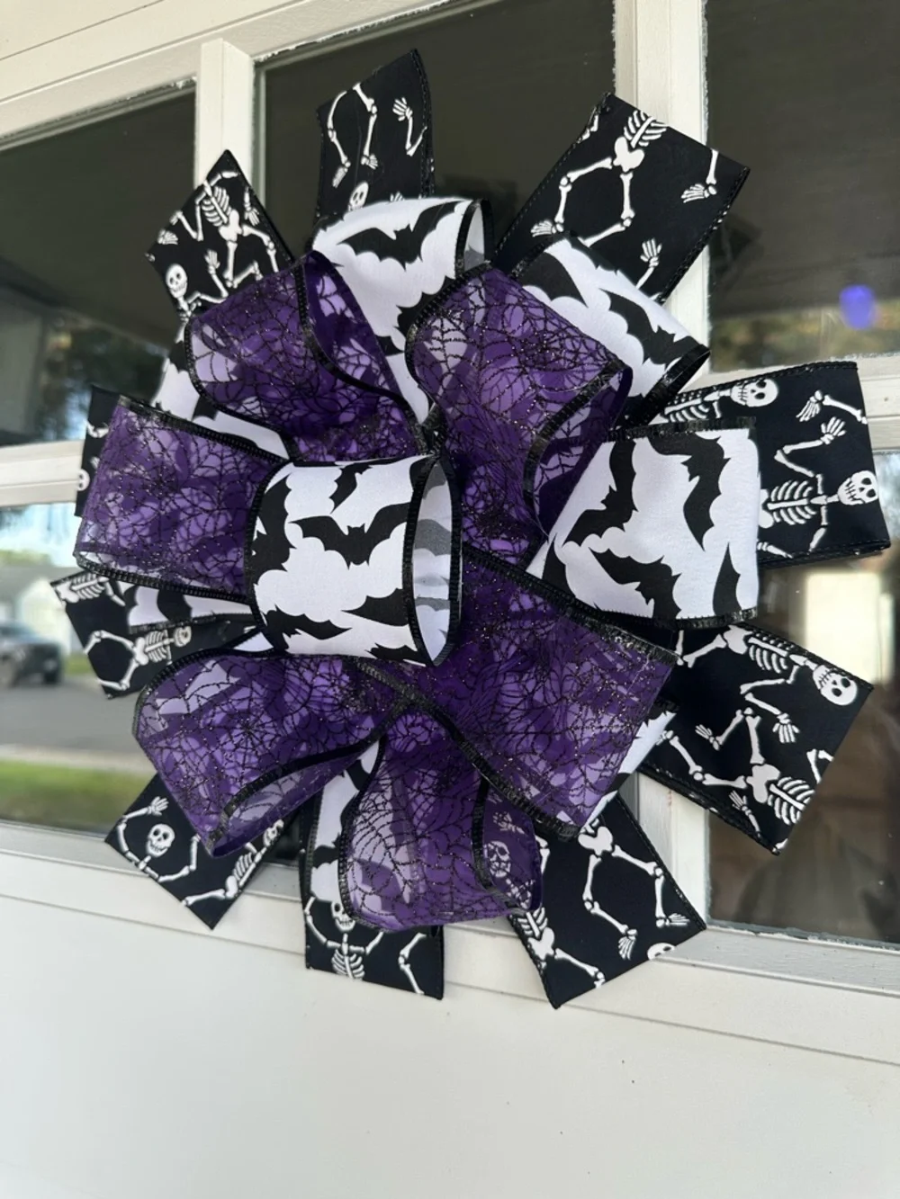 Halloween Ribbon Bow Wreath -  Decorative Door Décor